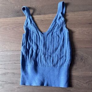 Wilfred Ribbed Blue Tank Top